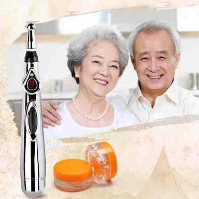 Five Head Oil Battery Model Portavel USB Acupoint Massager Pen para Cura Holística
