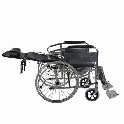 Cadeira de rodas manual dobrável leve e preta para mobilidade confortável