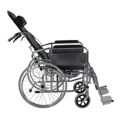 Cadeira de rodas manual dobrável leve e preta para mobilidade confortável