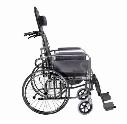 Cadeira de rodas manual dobrável leve e preta para mobilidade confortável