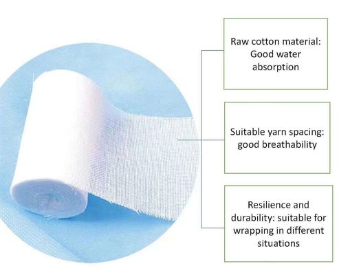 Largo rolo de algodão médico 5cm*600cm com rolo de gaze cirúrgico estéril hidrofílico