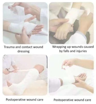 Largo rolo de algodão médico 5cm*600cm com rolo de gaze cirúrgico estéril hidrofílico