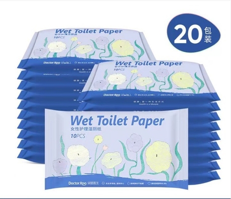 200mm*150mm Tamanho da folha Sem irritação Papel higiénico ligeiramente molhado para limpar nádegas