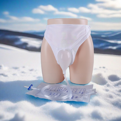 Desinfecção física de sacos urinários pediátricos