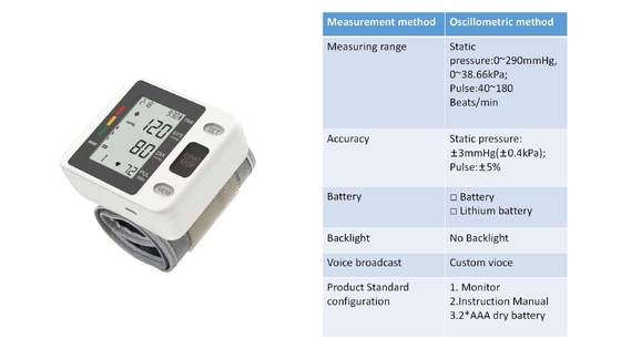 Pressômetro digital de pulso Bp Monitor com alimentação 2 No. 7 baterias