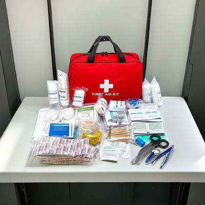 Large Size EN 149 -2001 A1-2009 Safety Standard Trauma e abrasão Kit de primeiros socorros portátil