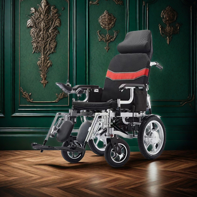 Cadeira de rodas elétrica conveniente com peso de carga de 120 kg e design dobrável motorizado
