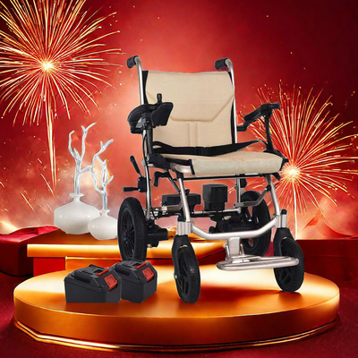 Bateria de lítio dupla desmontável 14,5 kg Cadeira de rodas compacta reclinável para adultos/crianças