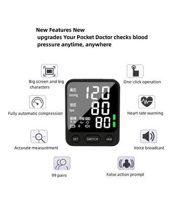 Fornecedor de alimentação por enxaguante Tipo de pulso Medidor digital automático de pressão para a gama de medição 60-240